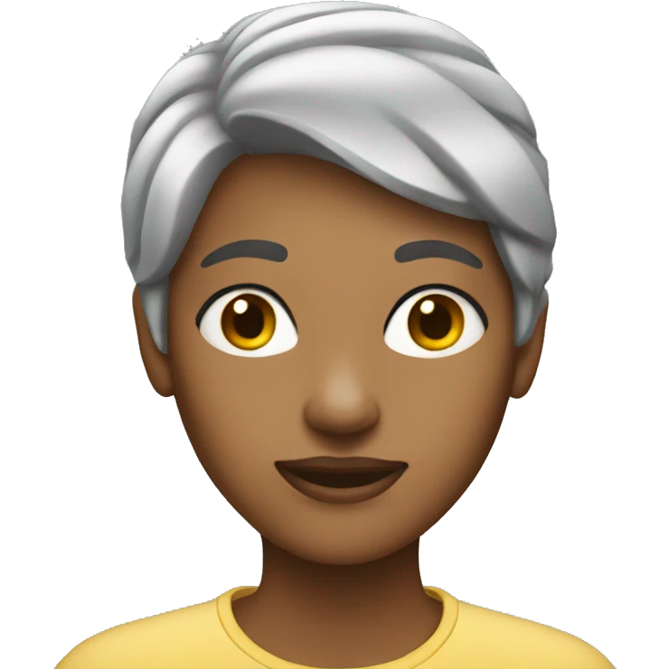 young woman grey hair emoji