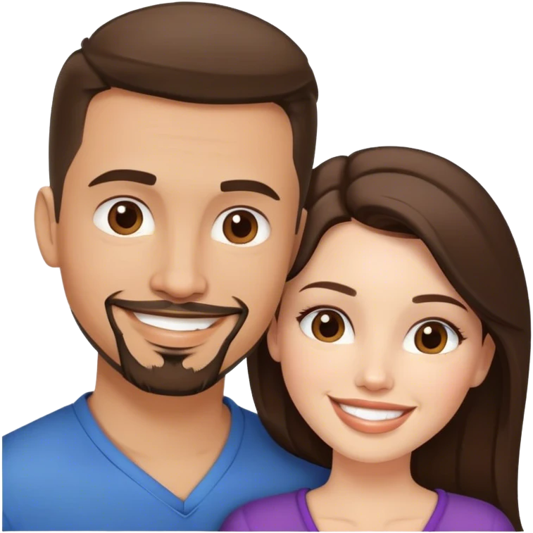 Intimate sfw between white brunette and Latino with goatee lover emoji