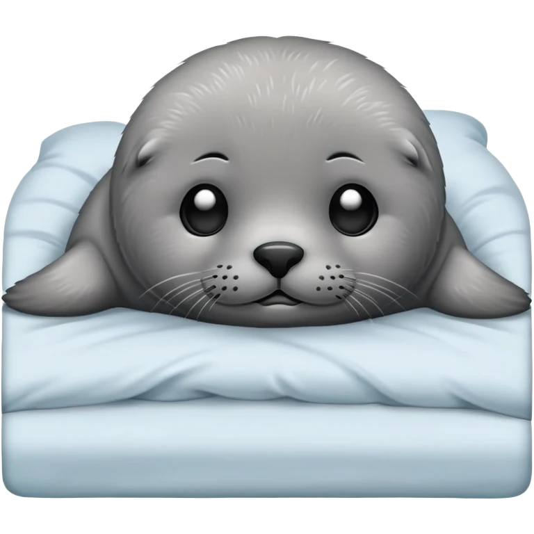 A seal laying in bed emoji