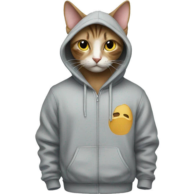Cat wearing a hoodie emoji