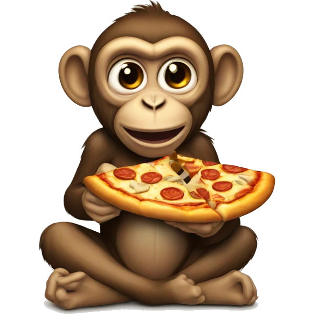 monkey eating pizza emoji