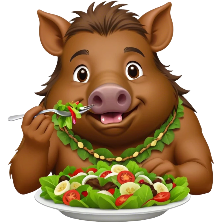 Hawaiian hippy boar eating a salad emoji