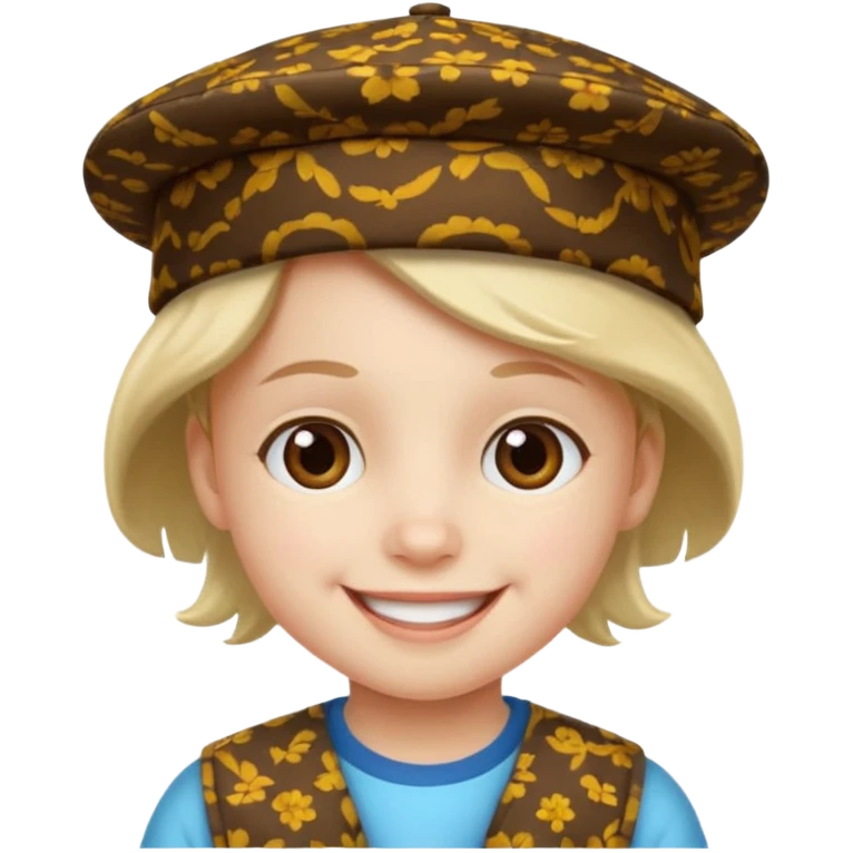 print hat with kid emoji