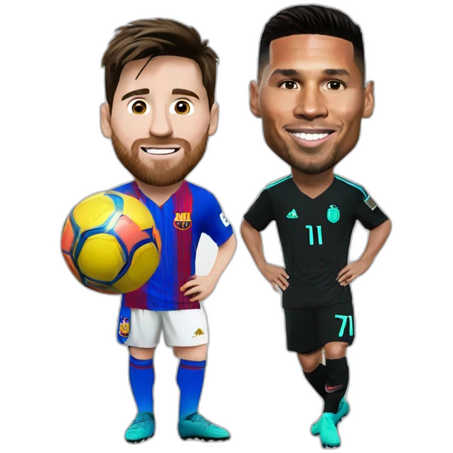 Messi qui fait un câlin a ronaldo emoji