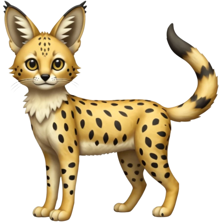 Trico-Serval-Fakémon-creature-fusion (full body) emoji