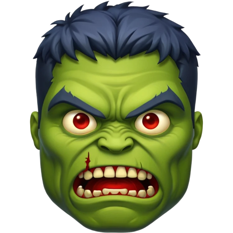 Zombie hulk face emoji