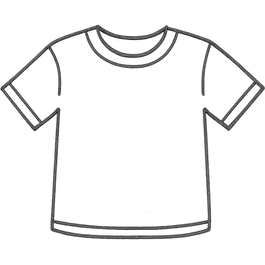 blue tee shirt hand drawn outline icon emoji
