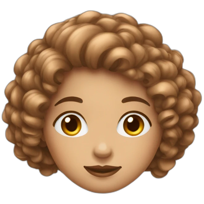 Femme marron cheveux bouclés emoji