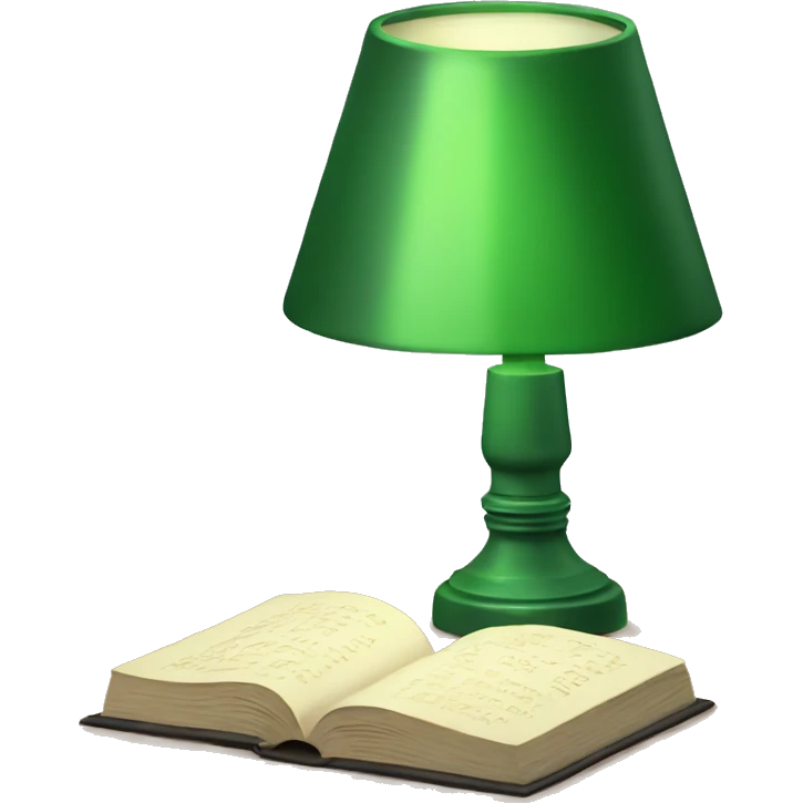 green lamp with open book emoji