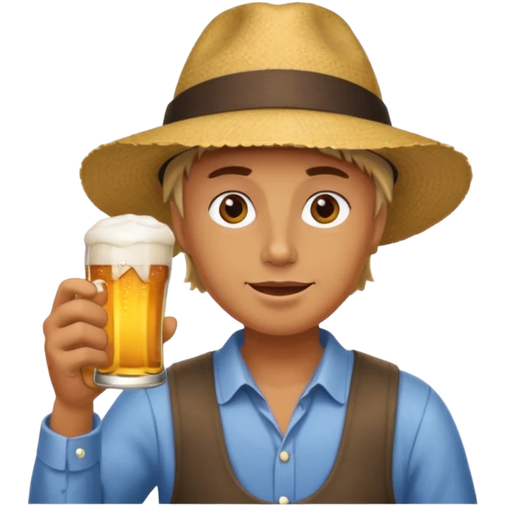 Drinking beer on friday after work emoji