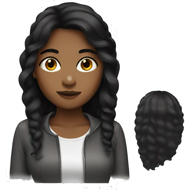 black hair girl emoji