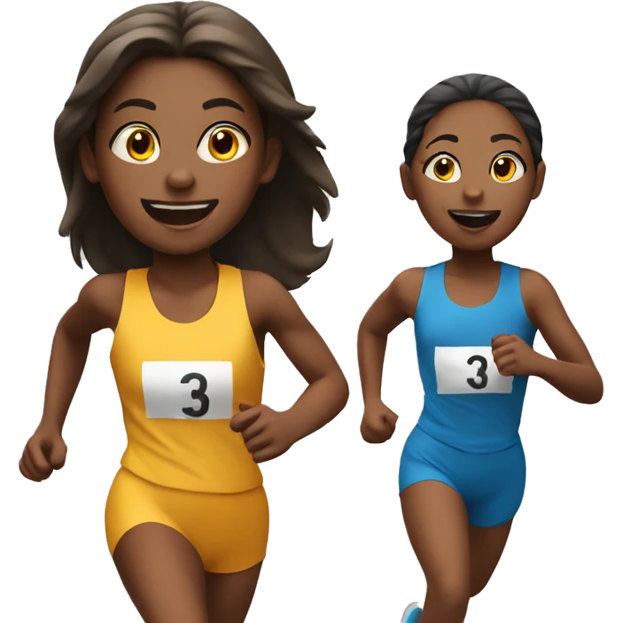 3 girls running a race emoji