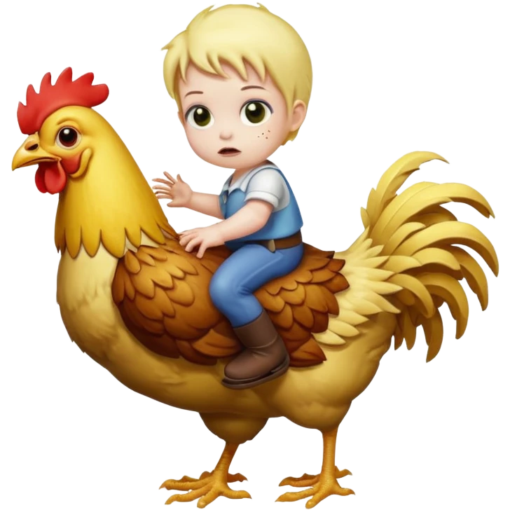 baby zombie riding a chicken, chicken jockey emoji