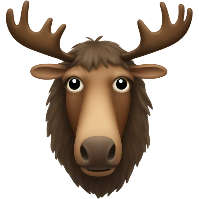 A moose wearing a mask covering their nose emoji