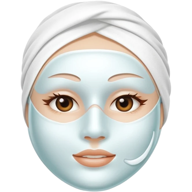 a white skincare beauty mask pack for face, without human's face emoji