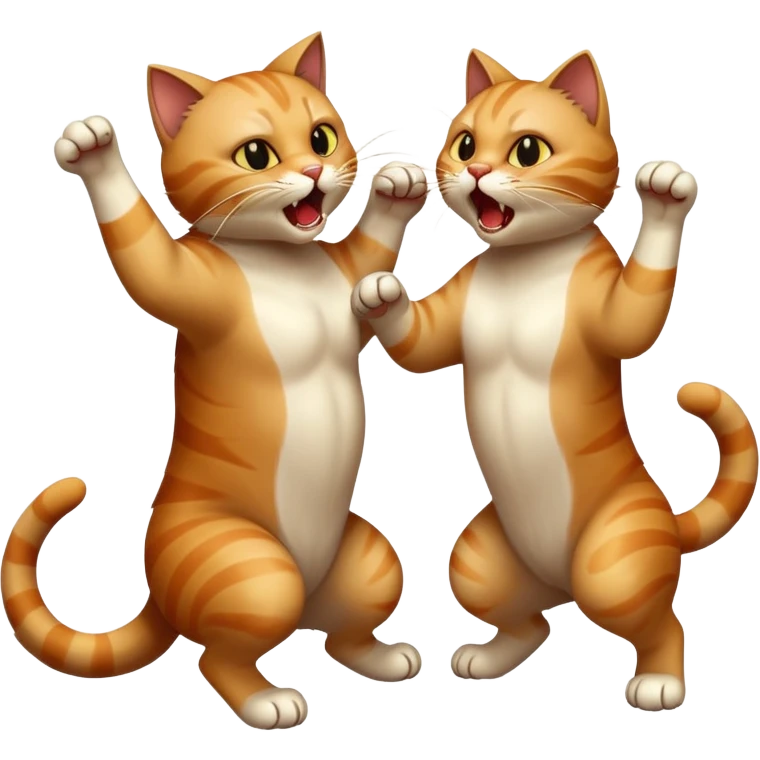 Two cats fighting emoji