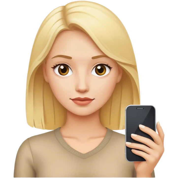 Blonde Woman with Smartphone emoji