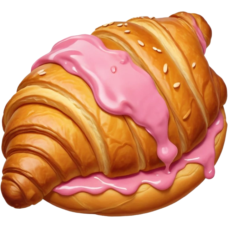 croissant with pink sauce emoji