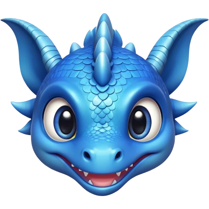 cute blue baby dragon head  emoji