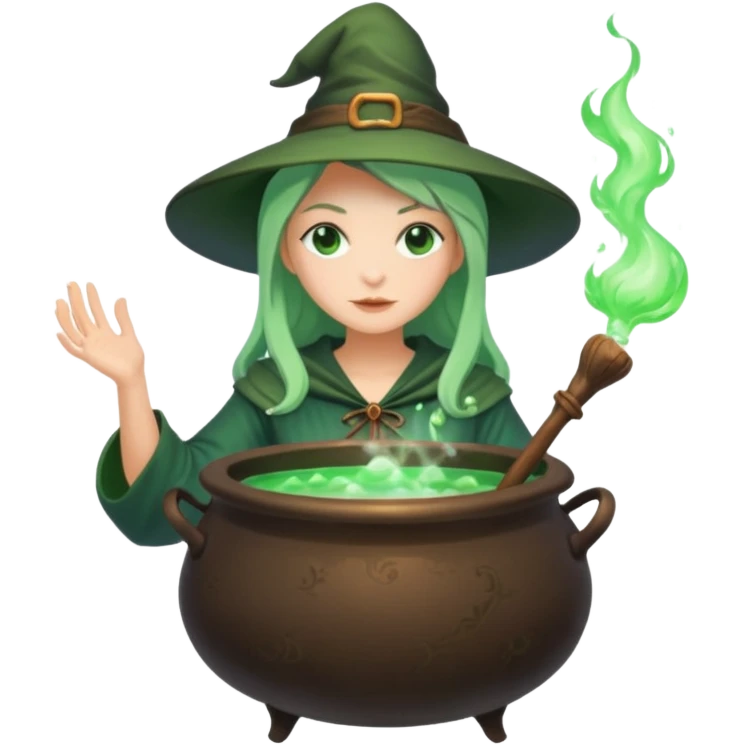 green witch cooking potion emoji
