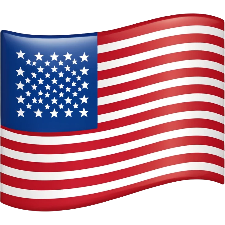 United States flag, simple, rectangular, red and white stripes, blue rectangle with white stars, no text emoji