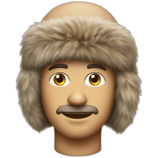 man with fur hat shower emoji