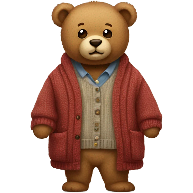 Teddy Bear wearing a cardigan emoji