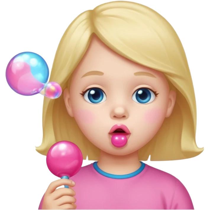 The white child is a STICK at the lips, blowing emoji