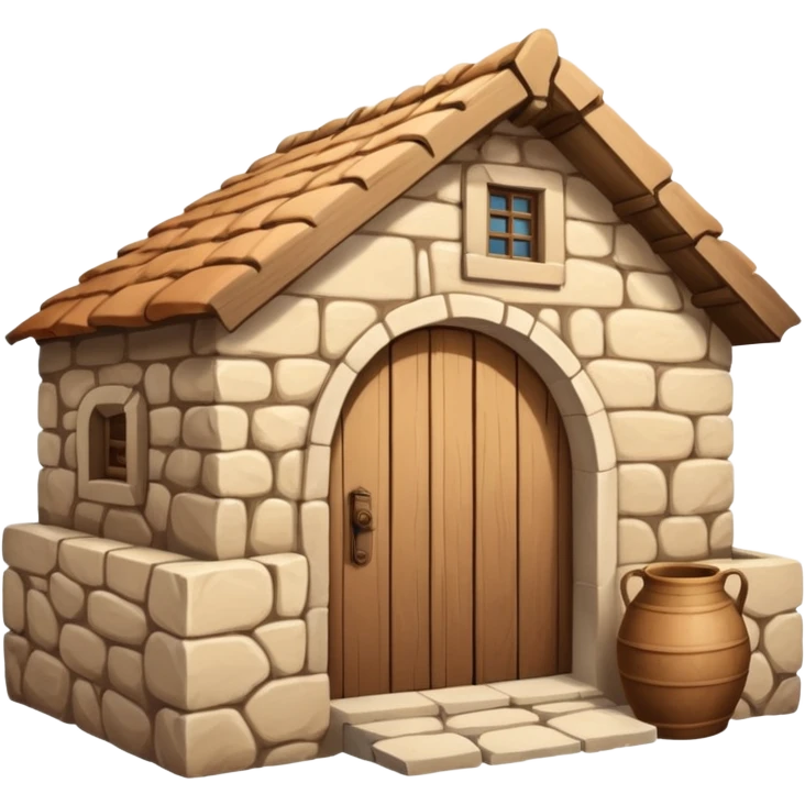 ancient Nazareth village house with wooden door emoji