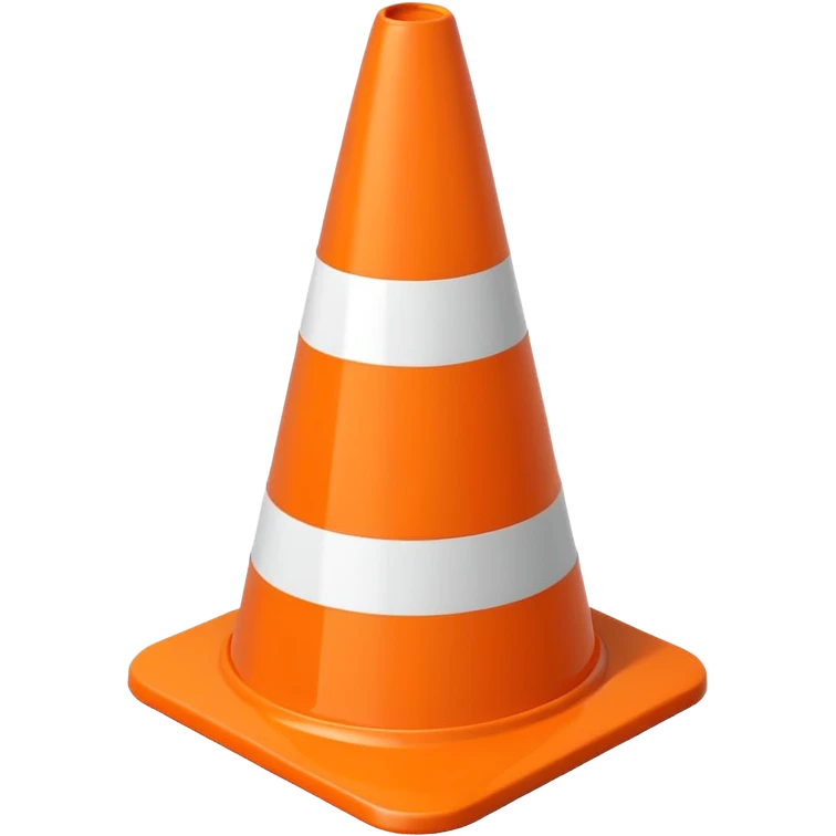 stylized orange cone with a white stripe emoji