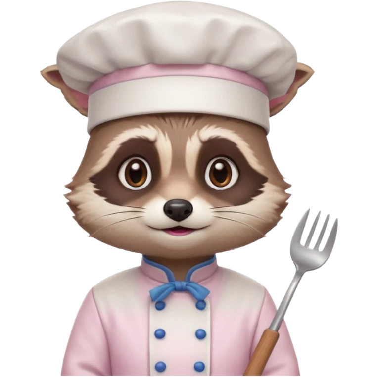 chef pink raccoon emoji