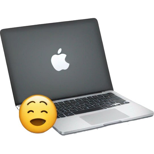 MacBook with a iphone emoji