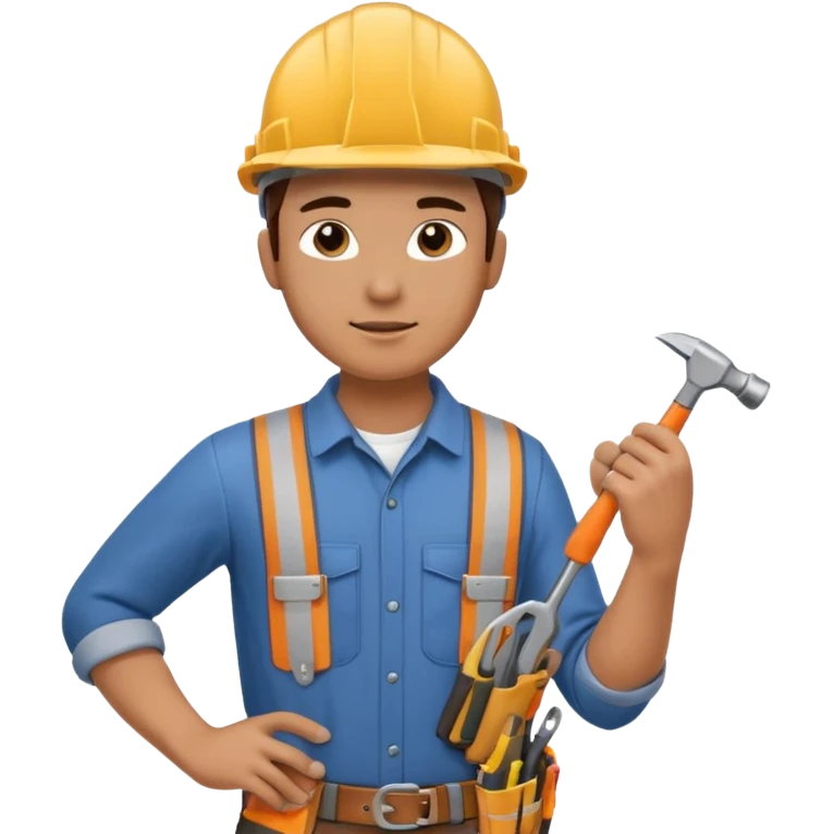 left hand side view engineer wearing a hard hat  emoji