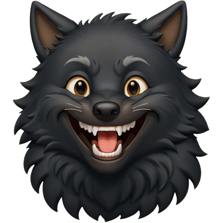 a black wolf laughing really hard emoji