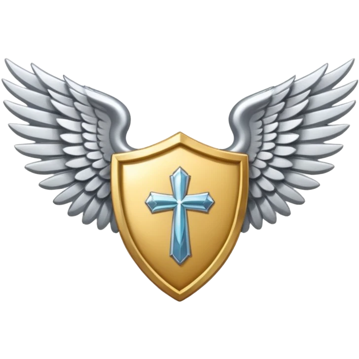 Holy Saint  Emblem with Silver wings emoji