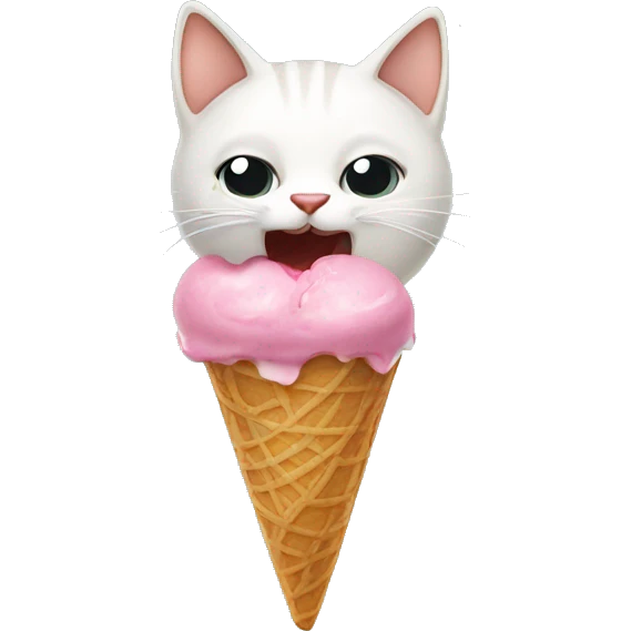 Cat eating ice cream emoji