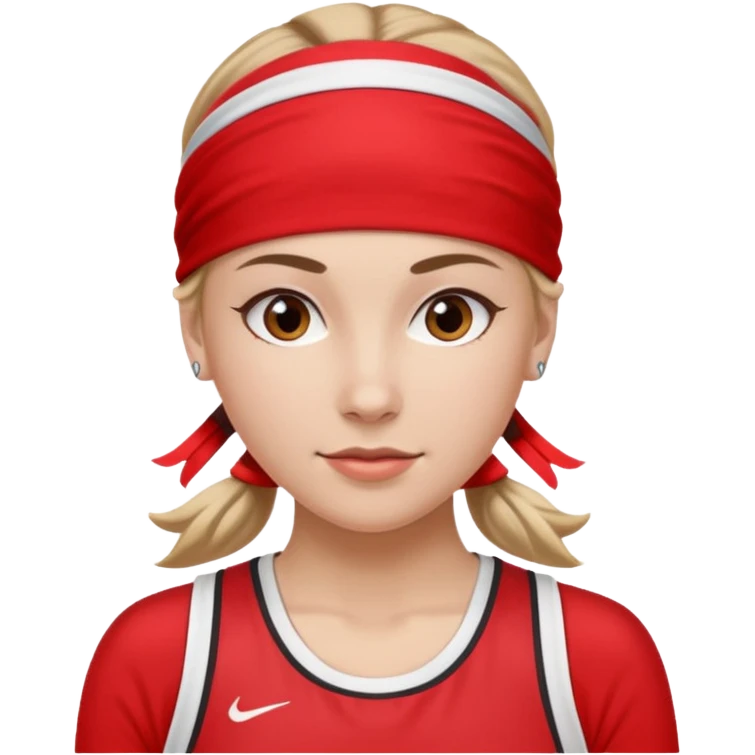 Woman with red headband and sporty outfit emoji