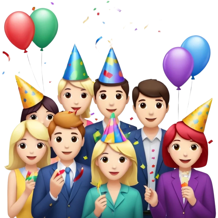 Party celebration with confetti and balloons emoji