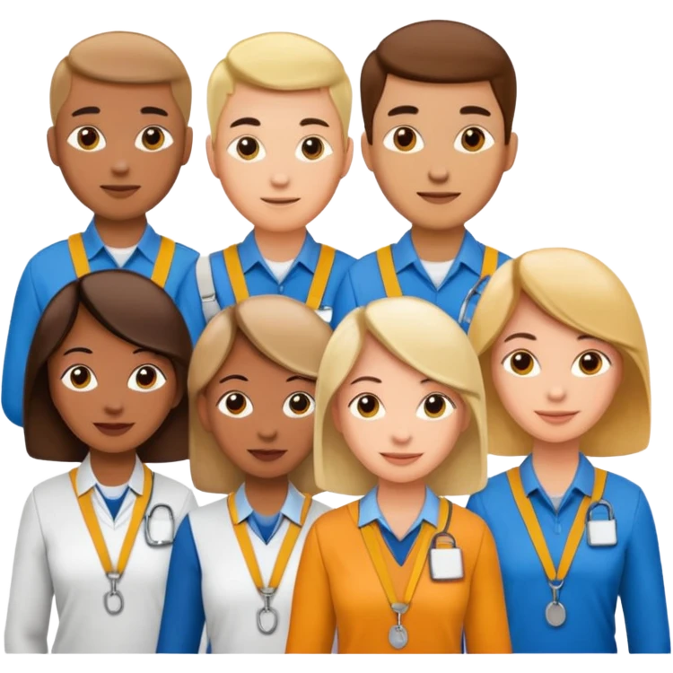 Employees with Lanyards emoji