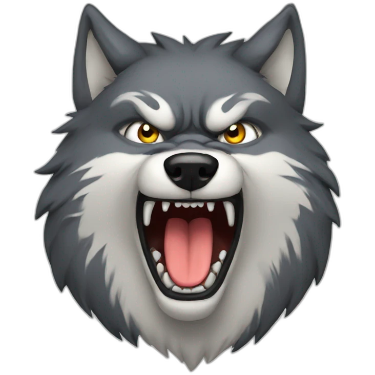 hungry wolf angry emoji