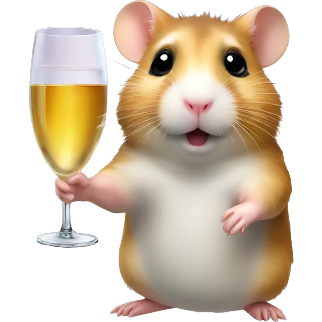 Hamster with a Champagner Glas emoji