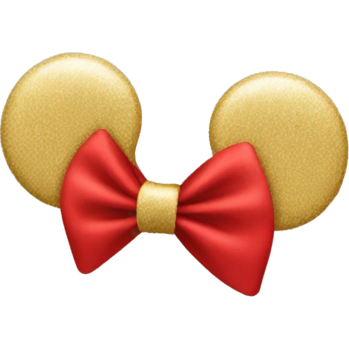 red disneyland minnie ears with a gold bow emoji
