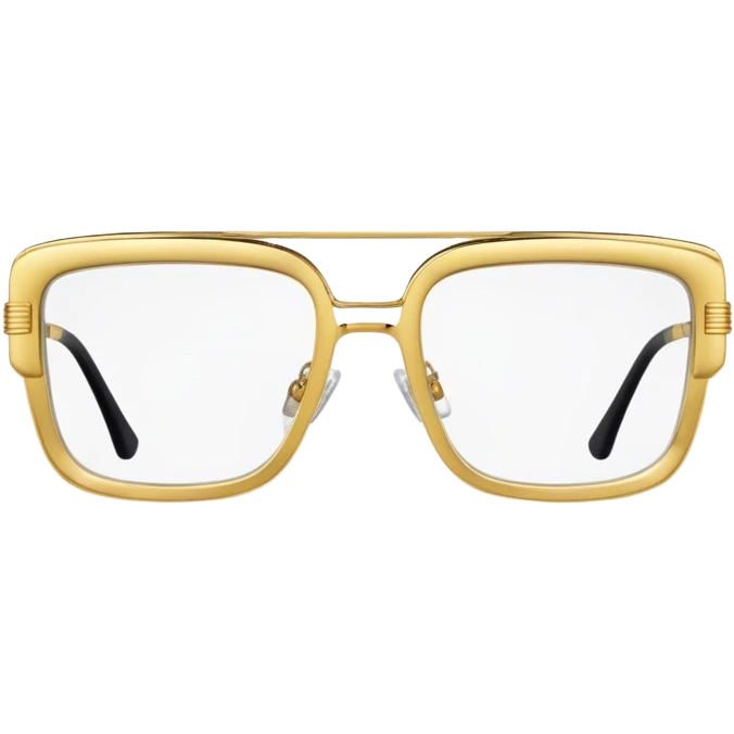 versace square clear glasses with gold rims emoji