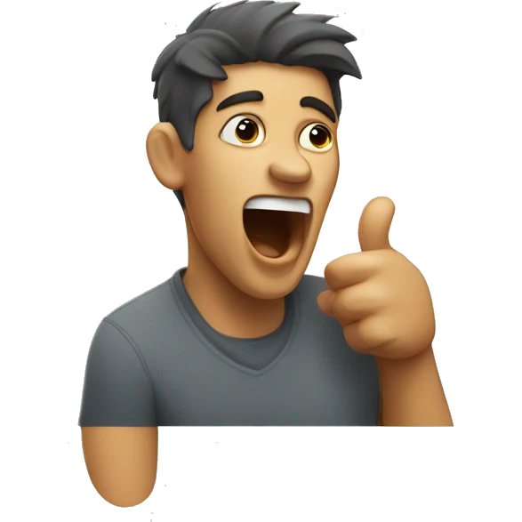 yawning with thumbs up emoji