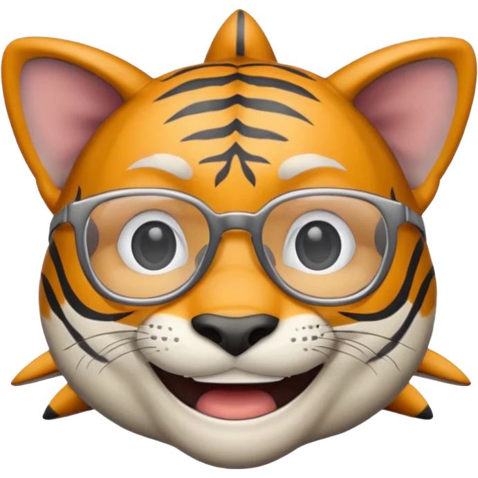 create me a slack emoji of a very old tiger shark with grey hair and glasses emoji