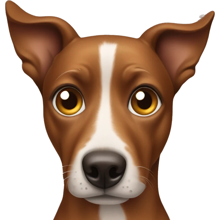Brown dog with human eyes emoji