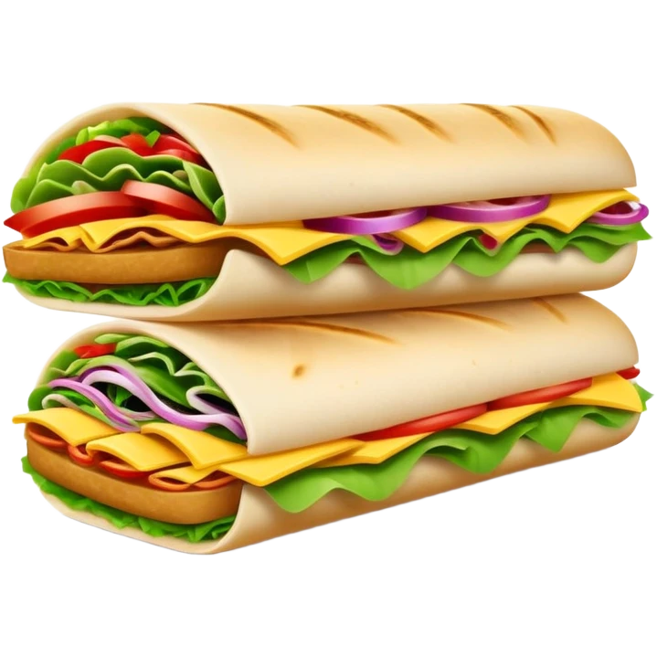 Subway sandwich in a wrap emoji