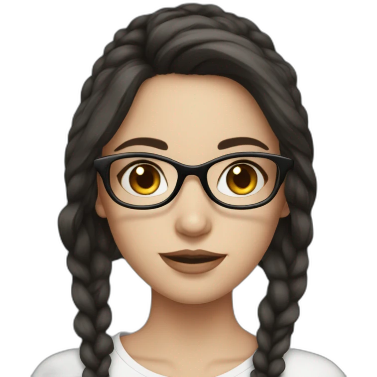 beautiful girl with dark hair glasses and blue eyes emoji