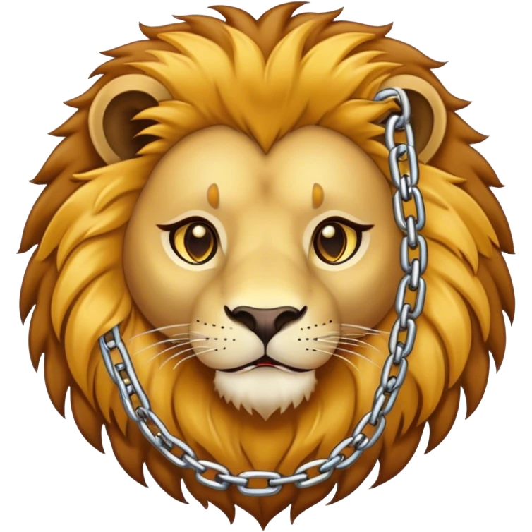 Lion with a chain emoji