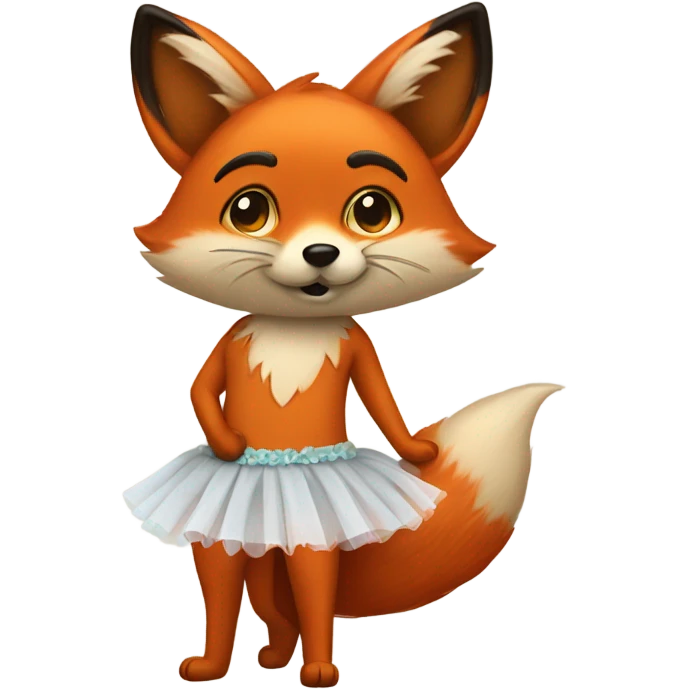 Fox in a tutu emoji